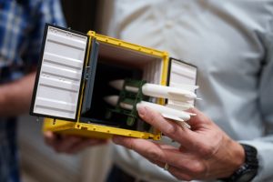 A scaled prototype of the Mobile Vault, designed by a team at Sandia National Laboratories. (Photo by Craig Fritz) Click on the thumbnail for a high-resolution image.